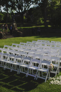 Paramount Country Club Wedding Ceremony White Chairs Set Up On Lawn