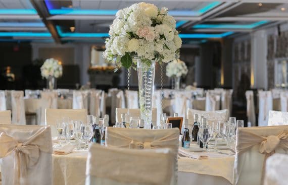Tall White Centerpiece New Rochelle Greentree Country Club Wedding