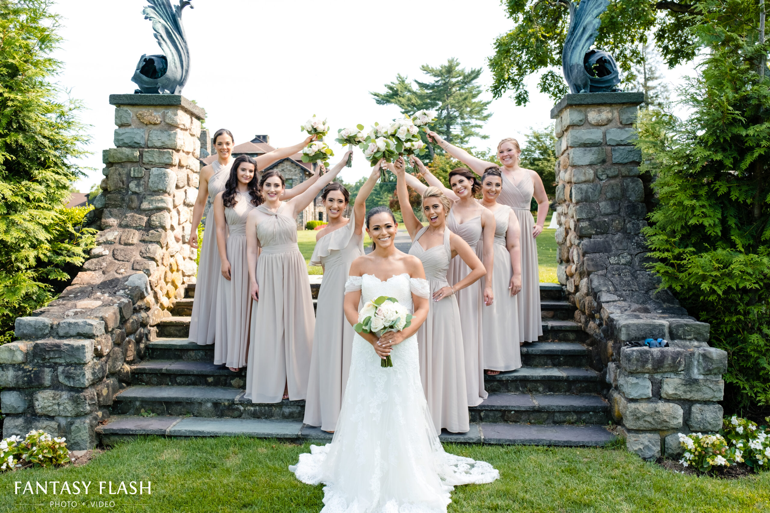 Elegant Paramount Country Club wedding reception with floral centerpieces and warm lighting